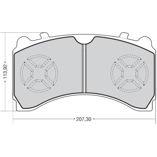 Picture of DPD009 - HEAVY DUTY BRAKE PAD - WVA29244 - MERCEDES AXOR MP 3 - REAR - 207.30 X 113.92 X 29.50