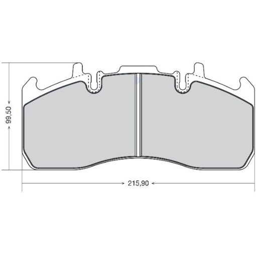 Picture of DPD173 - HEAVY DUTY BRAKE PAD - WVA29173 - VOLVO FL SERIES / RENAULT MIDLUM - FRONT/REAR - 215.90 X 99.50 X 29.25