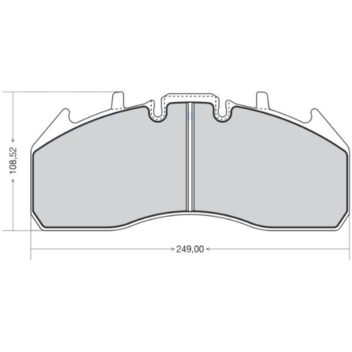 Picture of DPD174 - HEAVY DUTY BRAKE PAD - WVA29174 - VOLVO FE/FM/BUS/ RENAULT 420/440 PREMIUM - FRONT/REAR - 249.00 X 108.52 X 29.50