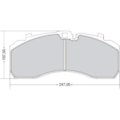 Picture of DPD253 - HEAVY DUTY BRAKE PAD - WVA29253 - MERCEDES / IVECO / MAN - FRONT - 247.50 X 107.50 X 29.50