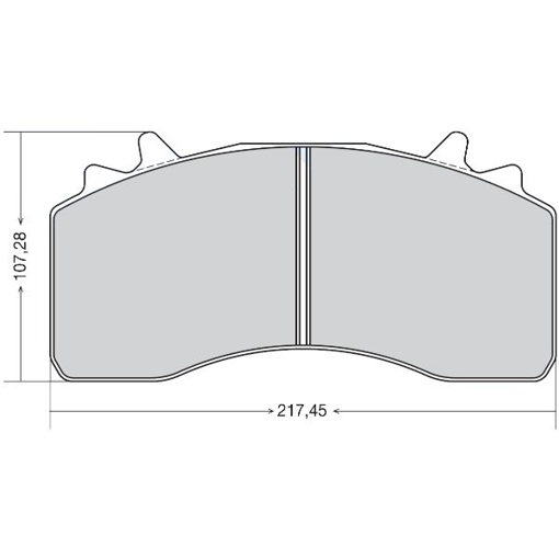 Picture of DPD279 - HEAVY DUTY BRAKE PAD - WVA29279 - MAN TGX/TGS/X - FRONT - 217.45 X 107.28 X 30.50