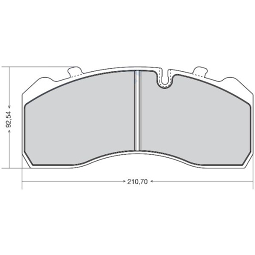 Picture of DPD301 - HEAVY DUTY BRAKE PAD - WVA29094 - MERCEDES ATEGO / BPW/ DAF /MAN / BMC / - FRONT/REAR - 210.70 X 92.54 X 29.50