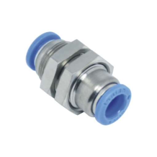 Picture of IPM04 - Bulkhead Push In Fitting - Tube To Tube - Technopolymer - 4 mm Tube To 4 mm (M12X1)