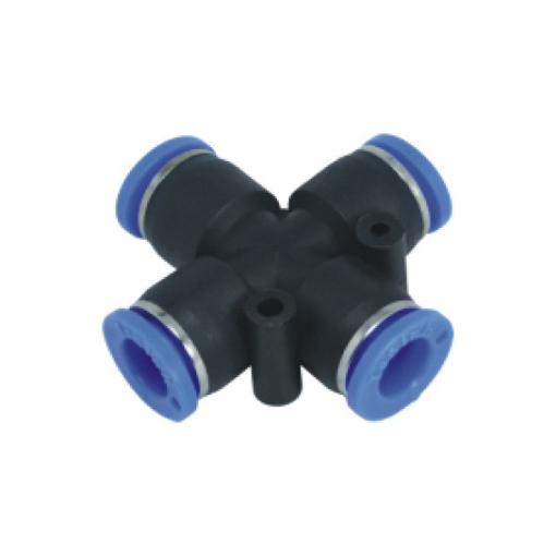 Picture of IPZ04 - Cross Piece Push In Fitting - Tube To Tube - Technopolymer - 4 mm Tube 4 mm