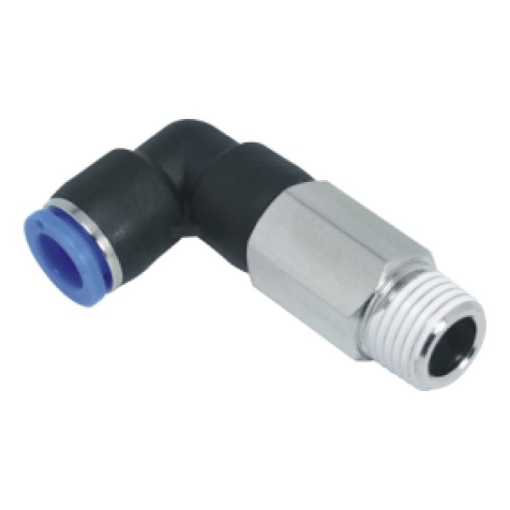 Picture of IPLL08-01 - Male Extended Elbow Push In Fitting - Tube To Male Thread - Technopolymer - 8 mm Tube To  1/8"