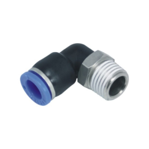 Picture of IPLN08-01 - Male Compact Elbow Push In Fitting - Tube To Male Thread - Technopolymer - 8 mm Tube To 1/8"