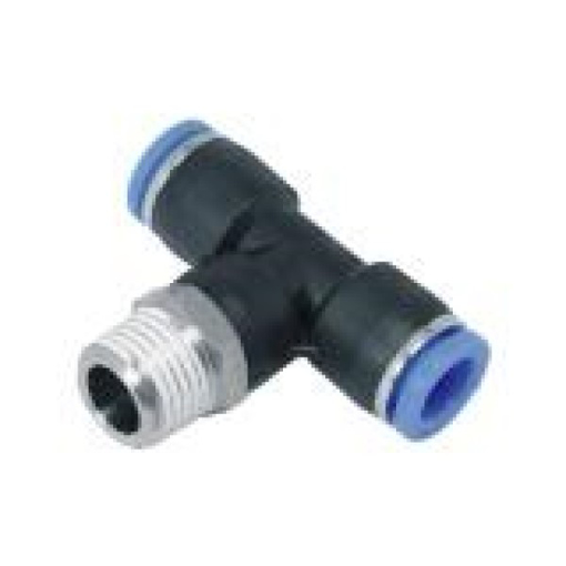 Picture of IPB10-02 - Male Branch Tee Push In Fitting - Tube To Male Thread - Technopolymer - 10 mm Tube To 1/4"