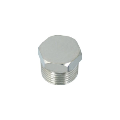 Picture of BZ-02A - Closing Plug - Male Thread - Nickel Plated Brass - 1/4"  