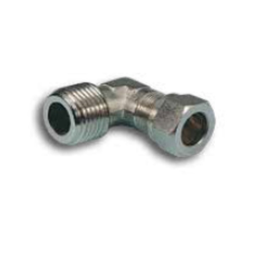 Picture of 2050814 - Elbow Compression Fitting - Tube To Male Thread - Nickel Plated Brass - 8 mm To 1/4"