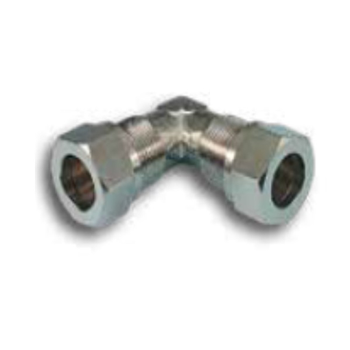 Picture of 2060400 - Elbow Compression Fitting - Tube To Tube - Nickel Plated Brass - 4 mm To 4 mm