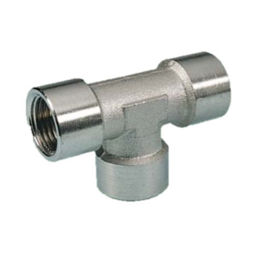 Picture of 11112 - Tee Piece - Female Thread To Female Thread - Nickel Plated Brass - 1/2" To 1/2"