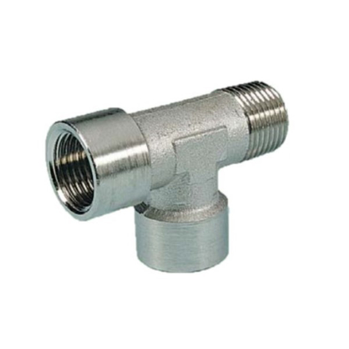 Picture of 11338 - Off-Set Male Tee Piece - Male Thread To Female Thread - Nickel Plated Brass - 3/8" To 3/8"