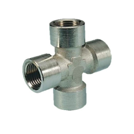 Picture of 11414 - Cross Piece - Female Thread - Nickel Plated Brass - 1/4" To 1/4"