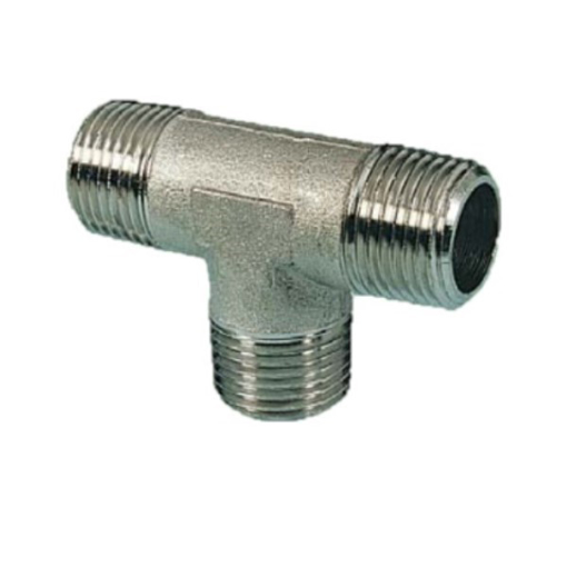 Picture of 11601 - Tee Piece - Male Thread To Male Thread - Nickel Plated Brass - 1 " To 1"