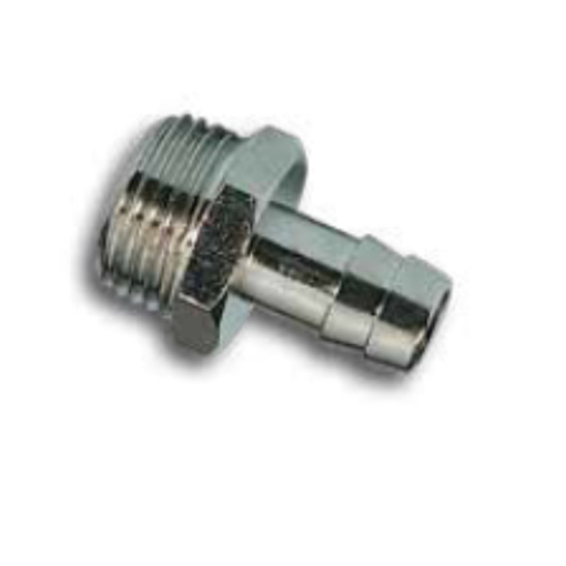 Picture of 119Z0714 - Hose Adaptor - Male Thread To Hose Barb - Nickel Plated Brass - 7 mm To 1/4"
