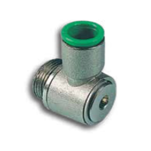 Picture of 150614 - Male Banjo Elbow Push In Fitting - Tube To Thread - Technopolymer - 6 mm Tube To 1/4"