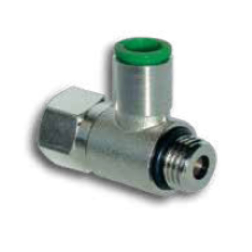Picture of 290614 - Uni-Directional Elbow Flow Control Fitting - Tube To Male Thread - Polymer - 6 mm Tube To  1/4"