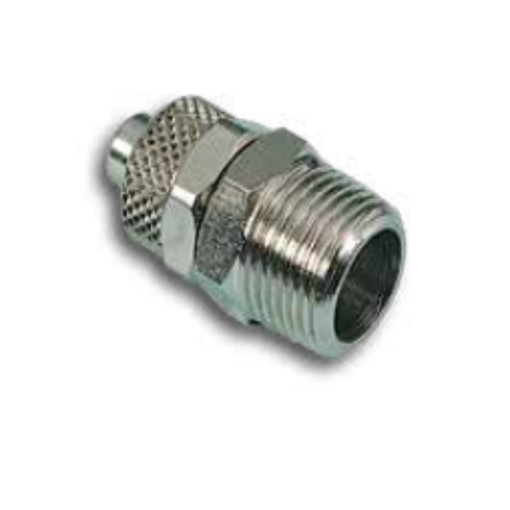 Picture of 3010418 - Male Stud Quick Connect Fitting - Tube To Male Thread - Nickel Plated Brass - 4 mm To 1/8"