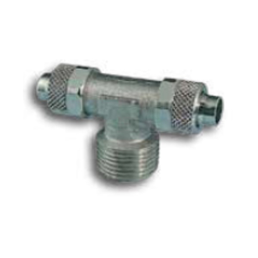 Picture of 3070618 - Male Branch Tee Quick Connect Fitting - Tube To Male Thread - Nickel Brass - 6 mm To 1/8"