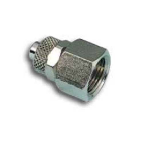 Picture of 3020618 - Female Stud Quick Connect Fitting - Tube To Female Thread - Nickel Plated Brass - 6 mm To 1/8"