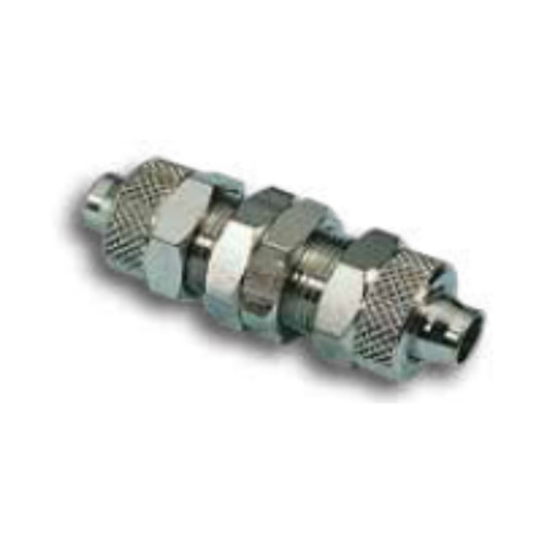 Picture of 3040800 - Bulkhead Quick Connect Fitting - Tube To Tube - Nickel Plated Brass - 8 mm To 8 mm