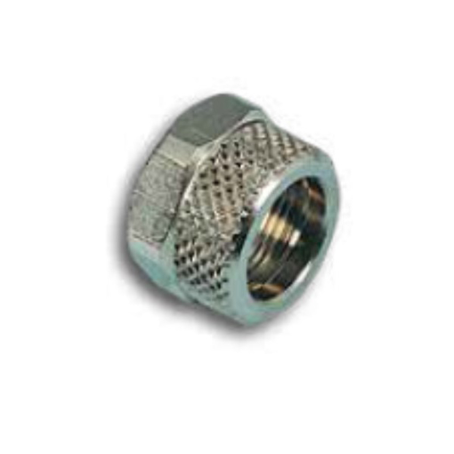 Picture of 3100610 - Locking Nut - Female Thread - Nickel Plated Brass - 6 mm To M10X1