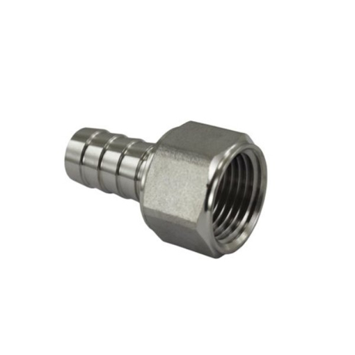 Picture of 1221212 - Hose Adaptor - Female Thread To Hose Barb - Nickel Plated Brass - 12 mm To 1/2"