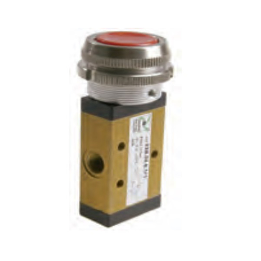 Picture of 228.32.6.1/1 - Mechanical Valve 1/8 Inch 3/2 Push Button Red Ø30 Spring