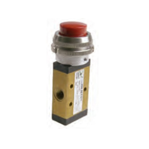 Picture of 228.32.7.1/2 - Mech. Valve - 1/8" 3/2 Way N/C Palm Push Button Blk Ø30 Spr.