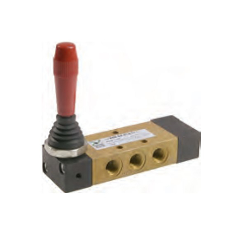 Picture of 228.53.32.9.1/2 - Mechanical Valve 1/8 Inch 5/3 Open Centr.Lever Spring Black