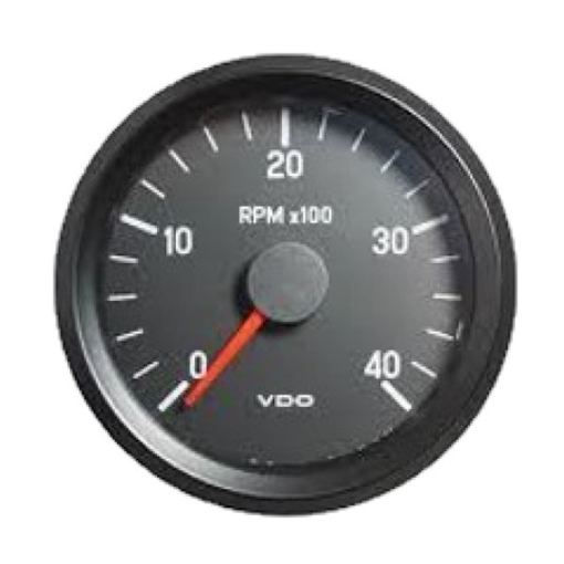 Picture of 333-045-002C - Tachometer Engine RPM Cockpit International 80 mm 24V 4000 RPM Black