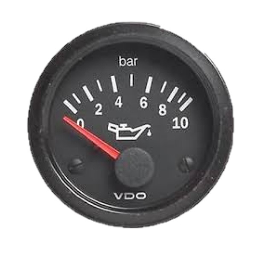 Picture of 350-030-017C - Pressure Gauge Oil Cockpit International 52mm 12V 10 Bar Black