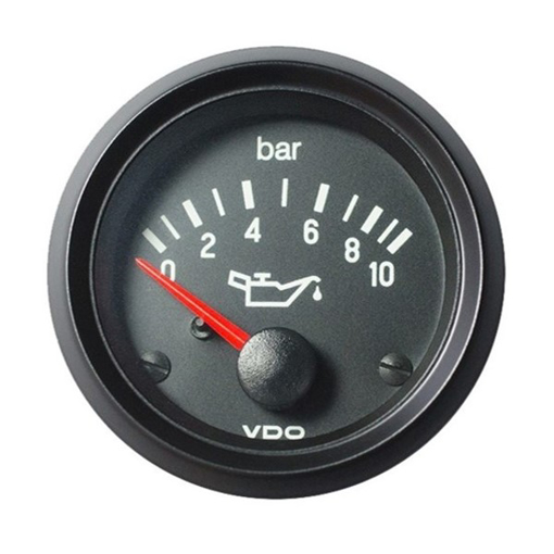 Picture of 350-040-004C - Pressure Gauge Oil Cockpit International 52mm 24V 10 Bar Black