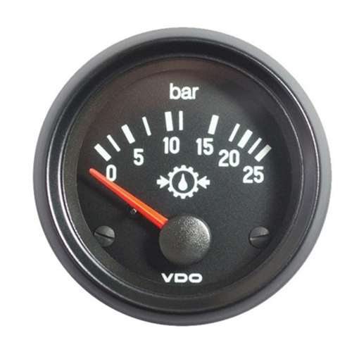 Picture of 350-040-005C - Pressure Gauge Oil Cockpit International 52mm 24V 25 Bar Black