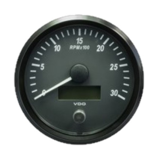 Picture of A2C3832810030 - Tachometer Engine RPM Singleviu 100 mm 12/24V 3000 RPM Black