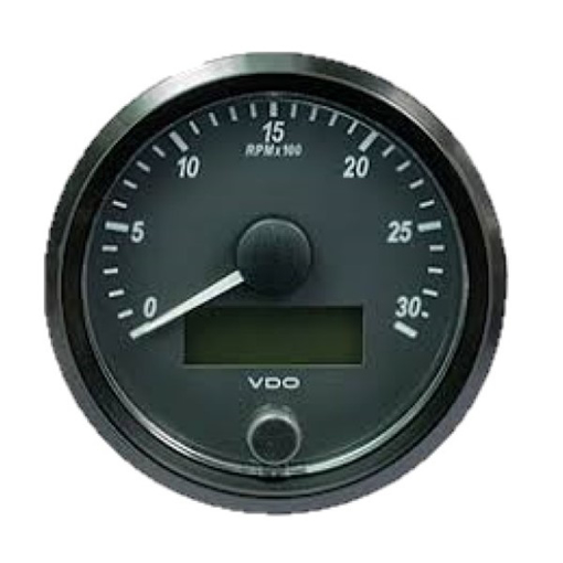 Picture of A2C3832980001 - Tachometer Engine RPM Singleviu 80 mm 12/24V 3000 RPM Black