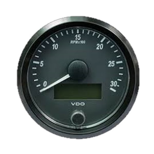 Picture of A2C3832980030 - Tachometer Engine RPM Singleviu 80 mm 12/24V 3000 RPM Black