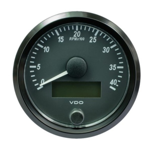 Picture of A2C3832990030 - Tachometer Engine RPM Singleviu 80 mm 12/24V 4000 RPM Black