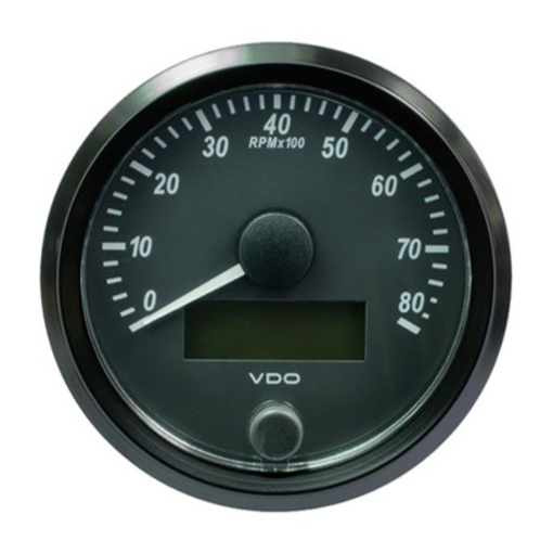 Picture of A2C3833020030 - Tachometer Engine RPM Singleviu 80 mm 12/24V 8000 RPM Black