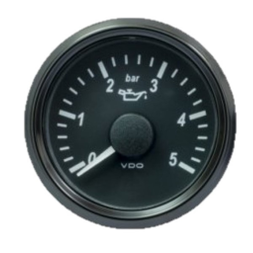 Picture of A2C3833160030 - Pressure Gauge Oil Singleviu 52mm 12/24V 5 Bar Black