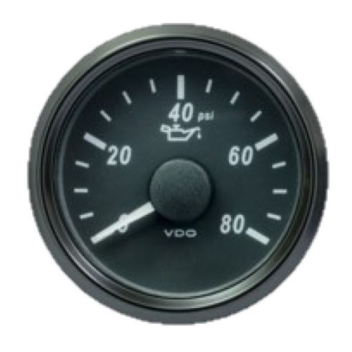 Picture of A2C3833190030 - Pressure Gauge Oil Singleviu 52mm 12/24V 80 Psi Black