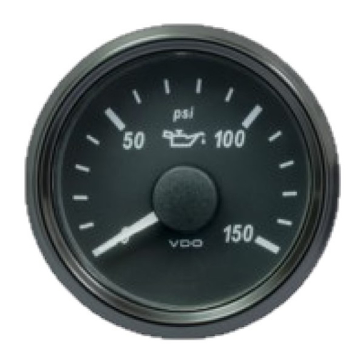 Picture of A2C3833300030 - Pressure Gauge Oil Singleviu 52mm 12/24V 150 Psi Black