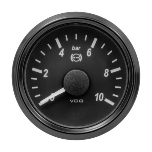 Picture of A2C3833450001 - Pressure Gauge Air Brake Singleviu 52mm 12/24V 10 Bar Black