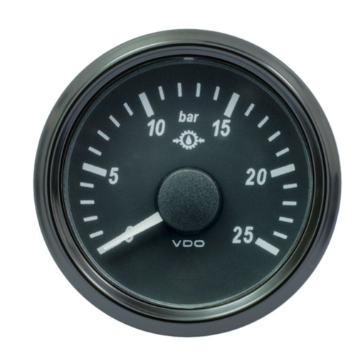 Picture of A2C3833460030 - Pressure Gauge Transmission Singleviu 52mm 12/24V 25 Bar Black