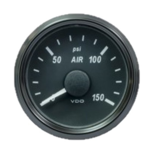 Picture of A2C3833480030 - Pressure Gauge Air Brake Singleviu 52mm 12/24V 150 Psi Black