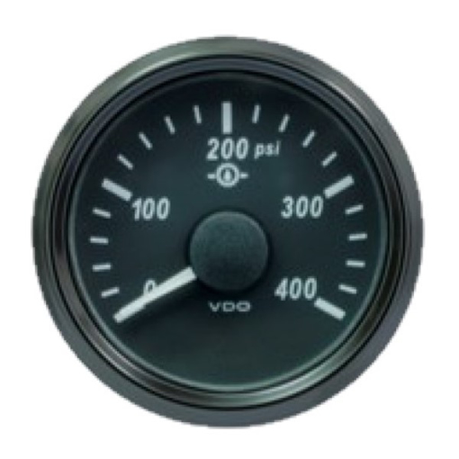 Picture of A2C3833500030 - Pressure Gauge Transmission Singleviu 52mm 12/24V 400 Psi Black