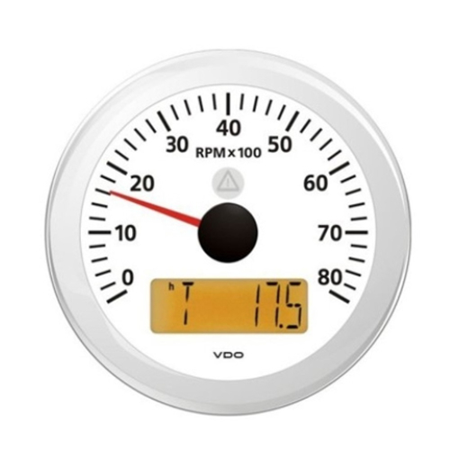 Picture of A2C59512380 - Speedometer Viewline 85mm 12/24V 80 Km/H White