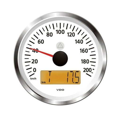 Picture of A2C59512382 - Speedometer Viewline 85mm 12/24V 200 Km/H White