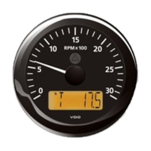 Picture of A2C59512390 - Tachourmeter Engine RPM Viewline 85 mm 12/24V 3000 RPM Black