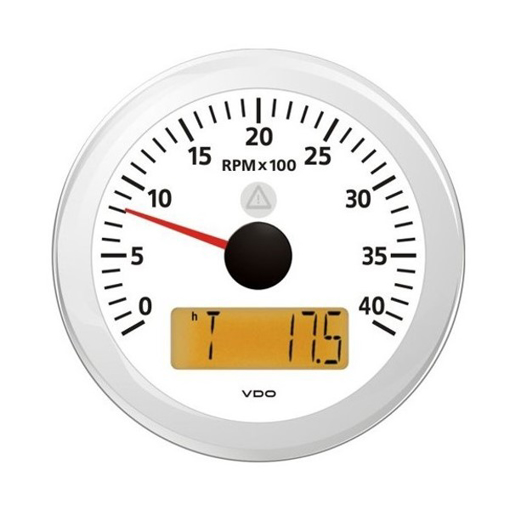 Picture of A2C59512397 - Tachourmeter Engine RPM Viewline 85 mm 12/24V 4000 RPM White